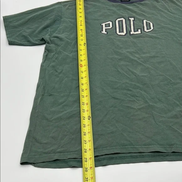 Vintage Polo Ralph Laurem Men's T Shirt XL Green Cotton Made In USA Short Sleeve - Picture 3 of 15